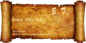 Basz Tádé névjegykártya